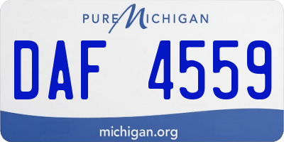 MI license plate DAF4559