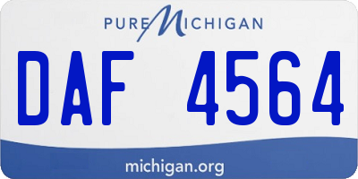 MI license plate DAF4564