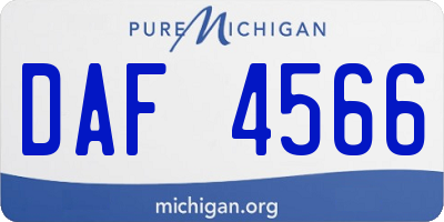 MI license plate DAF4566