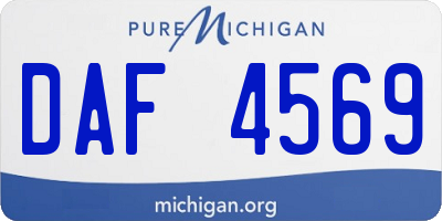 MI license plate DAF4569