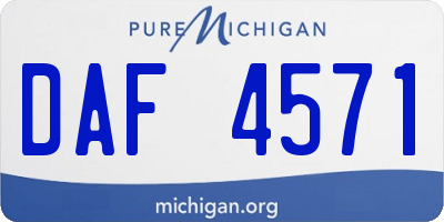 MI license plate DAF4571