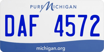 MI license plate DAF4572