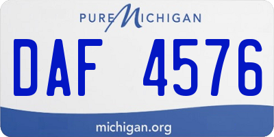 MI license plate DAF4576