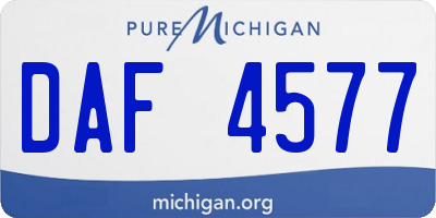 MI license plate DAF4577