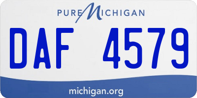 MI license plate DAF4579