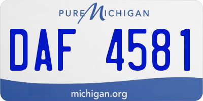 MI license plate DAF4581