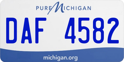 MI license plate DAF4582