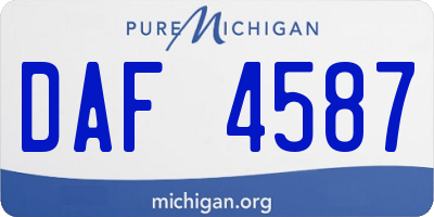 MI license plate DAF4587