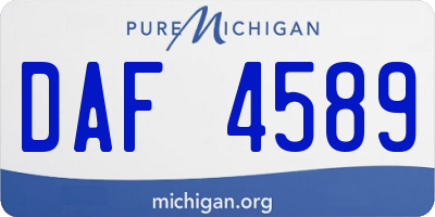 MI license plate DAF4589