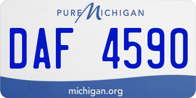 MI license plate DAF4590