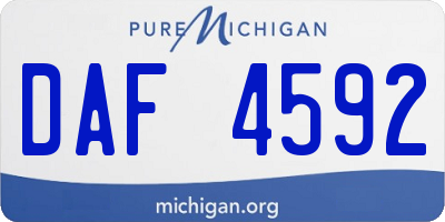 MI license plate DAF4592