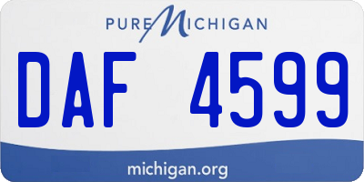 MI license plate DAF4599