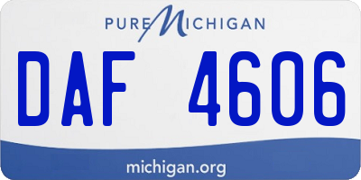 MI license plate DAF4606