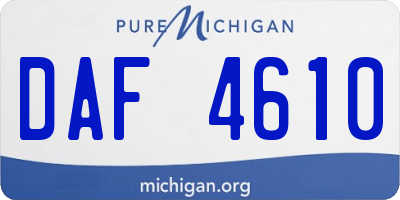 MI license plate DAF4610