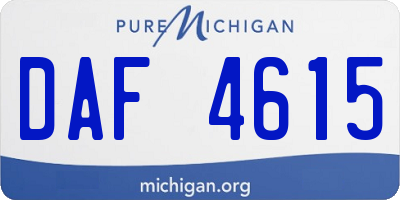 MI license plate DAF4615