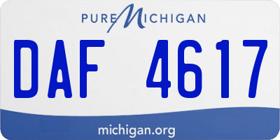 MI license plate DAF4617
