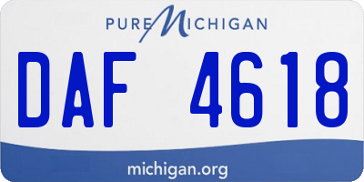 MI license plate DAF4618