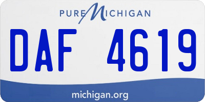 MI license plate DAF4619