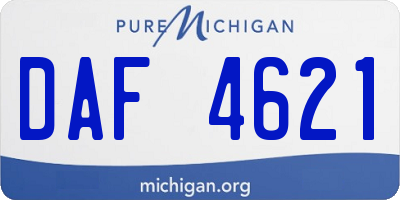 MI license plate DAF4621
