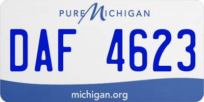 MI license plate DAF4623