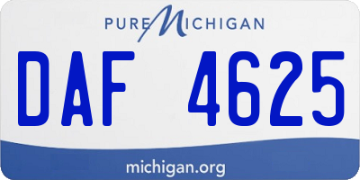 MI license plate DAF4625