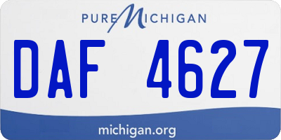 MI license plate DAF4627