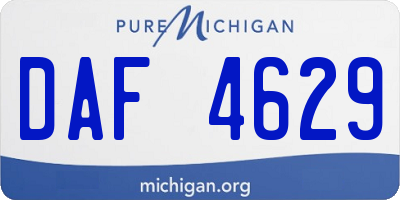 MI license plate DAF4629