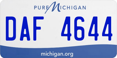 MI license plate DAF4644