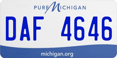 MI license plate DAF4646