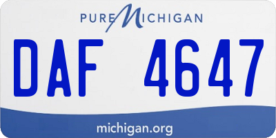 MI license plate DAF4647