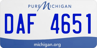 MI license plate DAF4651