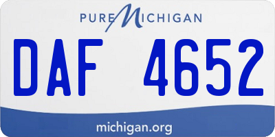MI license plate DAF4652
