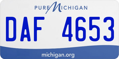 MI license plate DAF4653