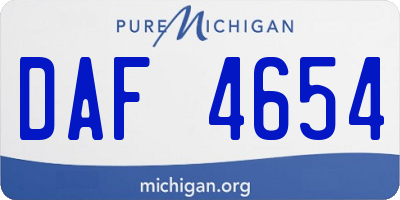 MI license plate DAF4654