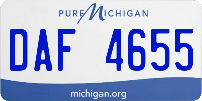 MI license plate DAF4655