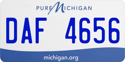 MI license plate DAF4656