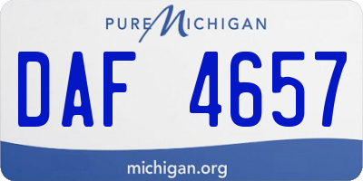 MI license plate DAF4657