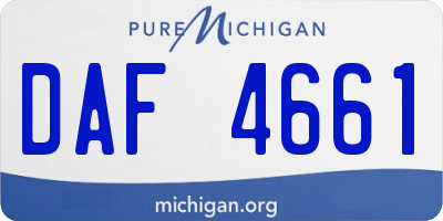 MI license plate DAF4661