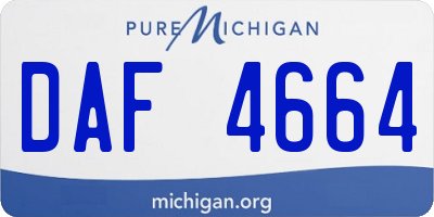 MI license plate DAF4664