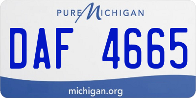 MI license plate DAF4665