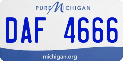 MI license plate DAF4666