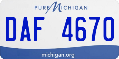 MI license plate DAF4670