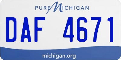 MI license plate DAF4671