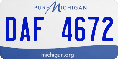 MI license plate DAF4672