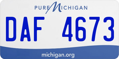 MI license plate DAF4673