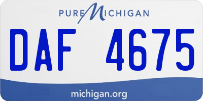 MI license plate DAF4675