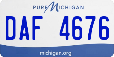 MI license plate DAF4676