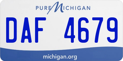 MI license plate DAF4679