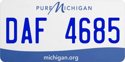 MI license plate DAF4685