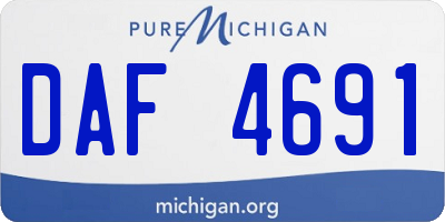MI license plate DAF4691